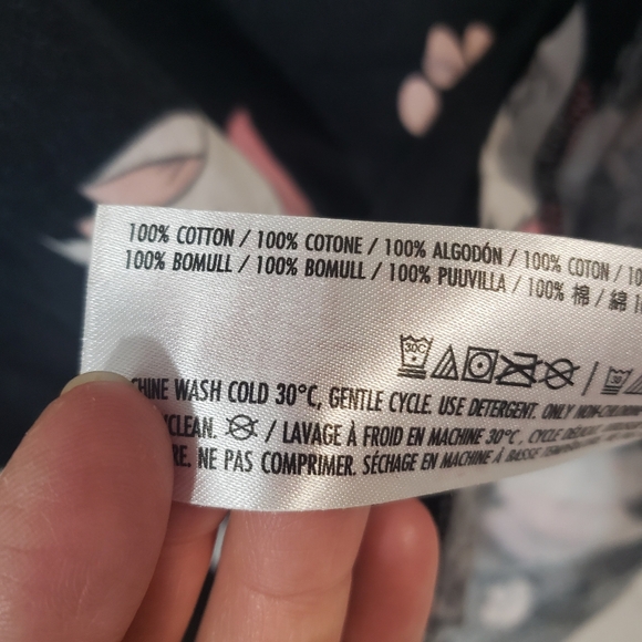 DISNEY Womens Size Extra Small Black Pink Aristocats Short Sleeve Sleep Shirt - Picture 4 of 9